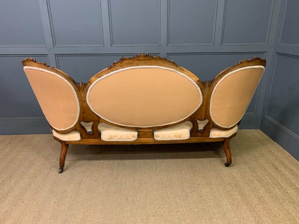 19th Century Walnut Settee View XV