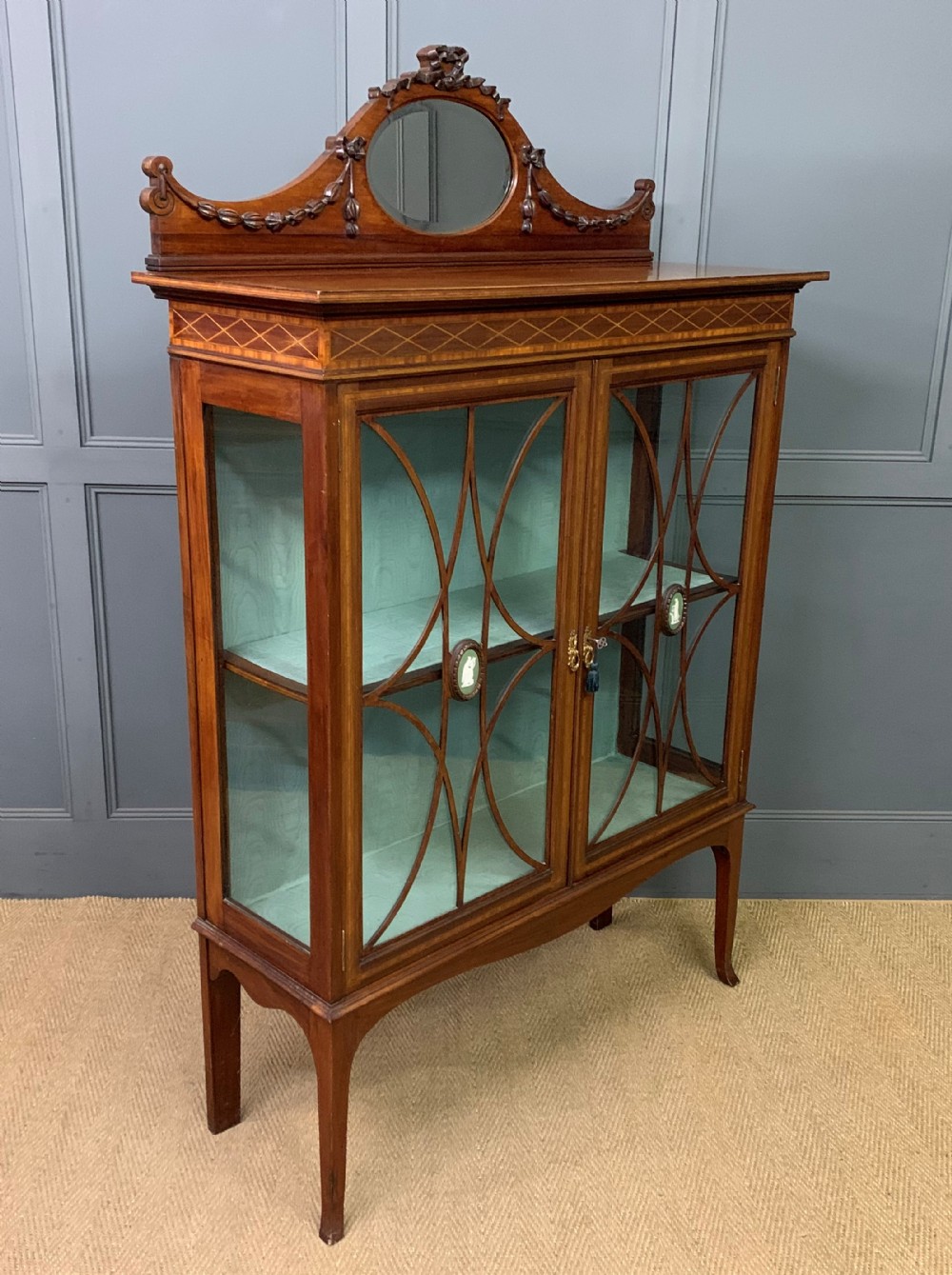 Edwardian Inlaid Mahogany Display Cabinet