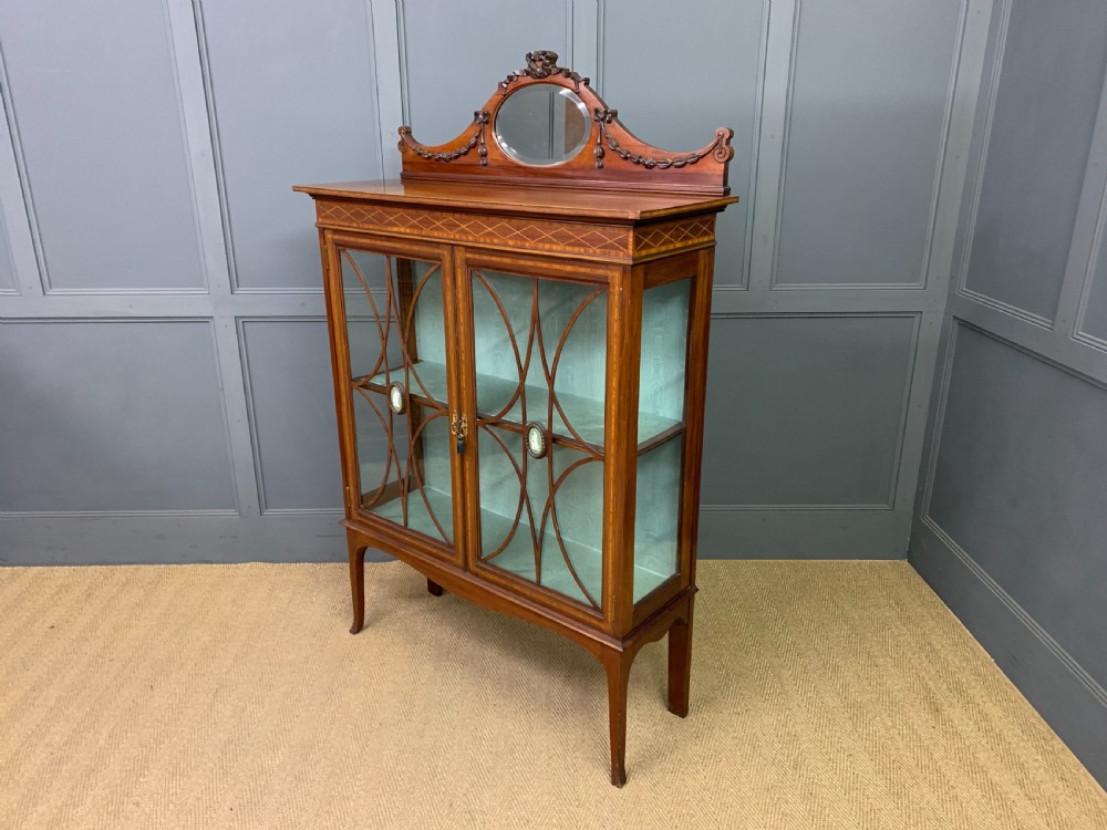 Edwardian Inlaid Mahogany Display Cabinet View XVI
