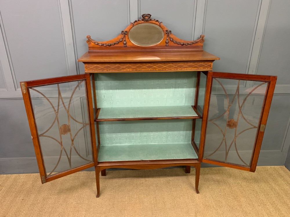 Edwardian Inlaid Mahogany Display Cabinet View XVII