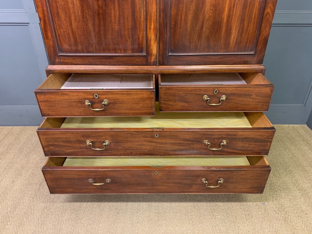 Georgian Mahogany Linen Press View VII