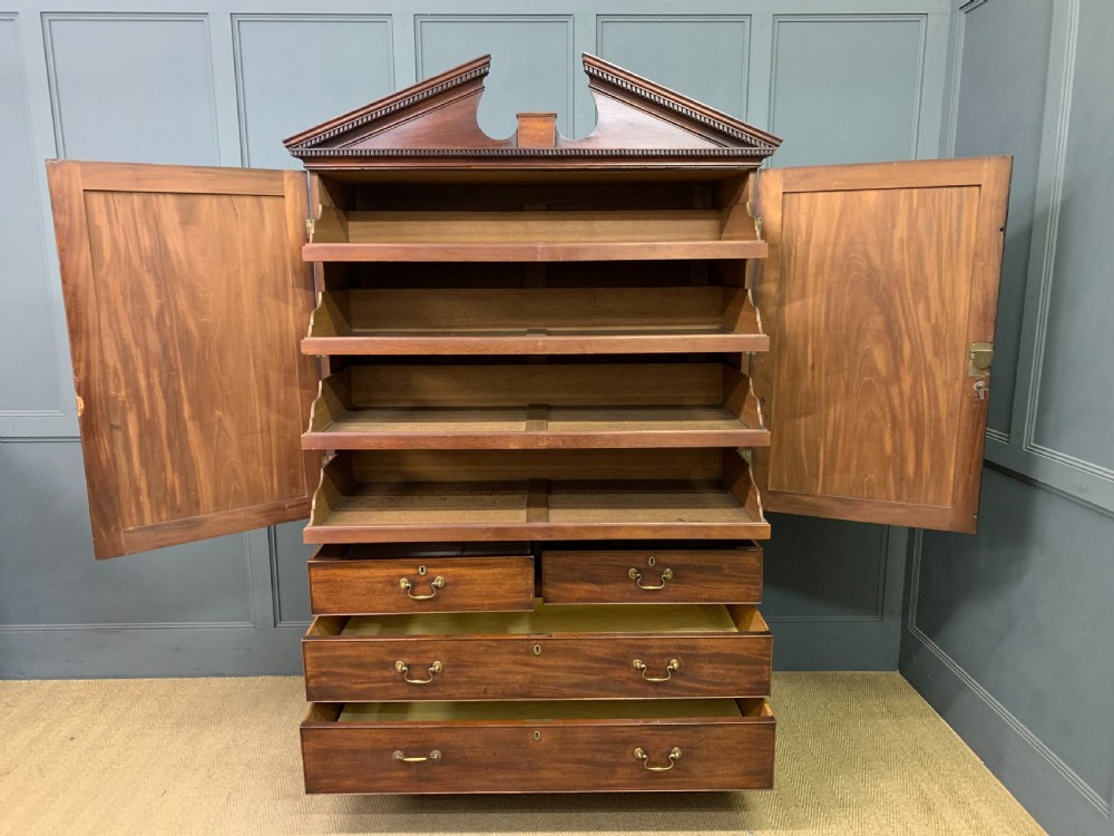Georgian Mahogany Linen Press View X