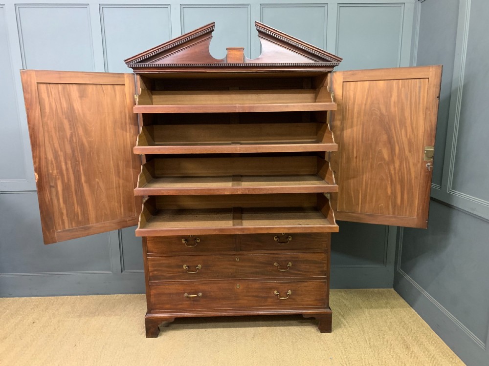 Georgian Mahogany Linen Press View XI