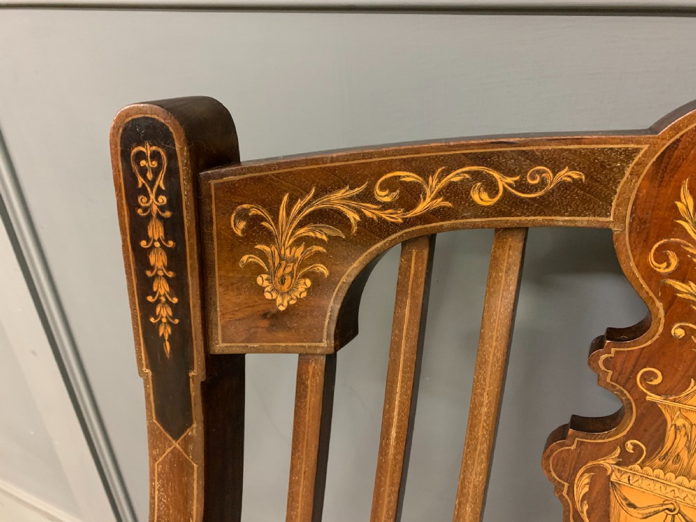 Late 19th Century Inlaid Mahogany Armchair View IV