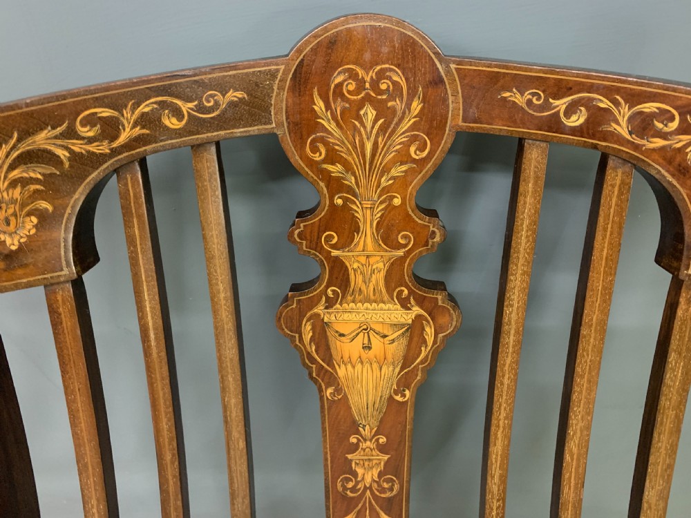 Late 19th Century Inlaid Mahogany Armchair View V