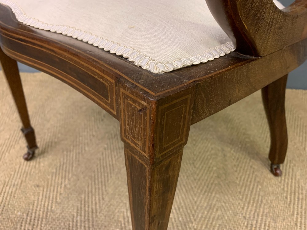 Late 19th Century Inlaid Mahogany Armchair View XI