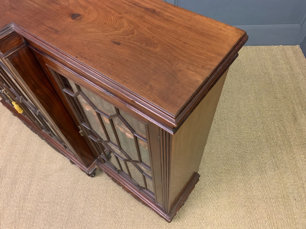 Victorian Mahogany Long Breakfront Bookcase View XI