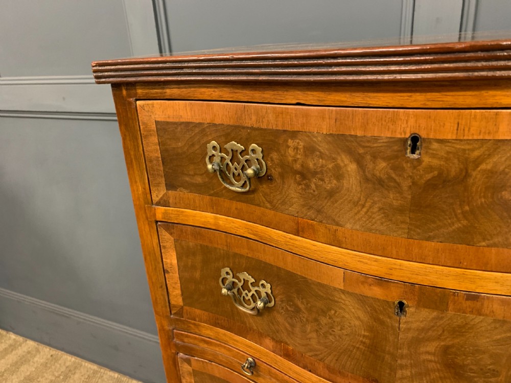 Burr Walnut Serpentine Chest of Drawers View III