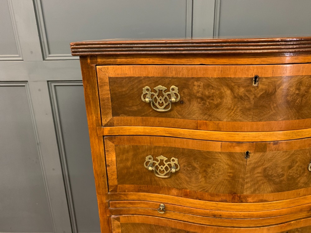 Burr Walnut Serpentine Chest of Drawers View IV