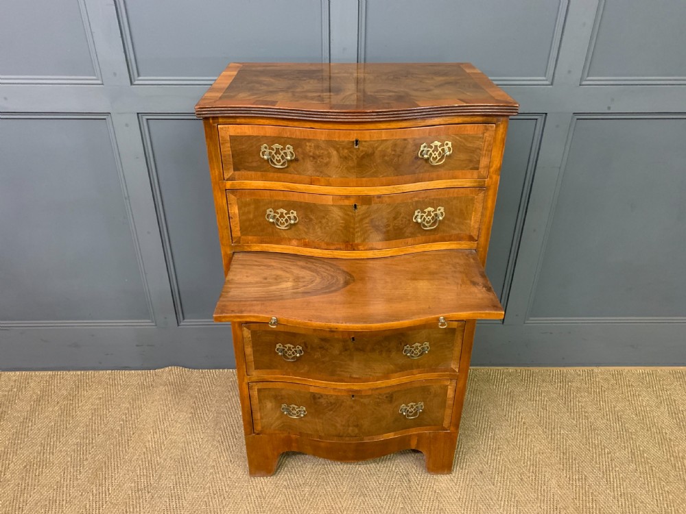 Burr Walnut Serpentine Chest of Drawers View VI