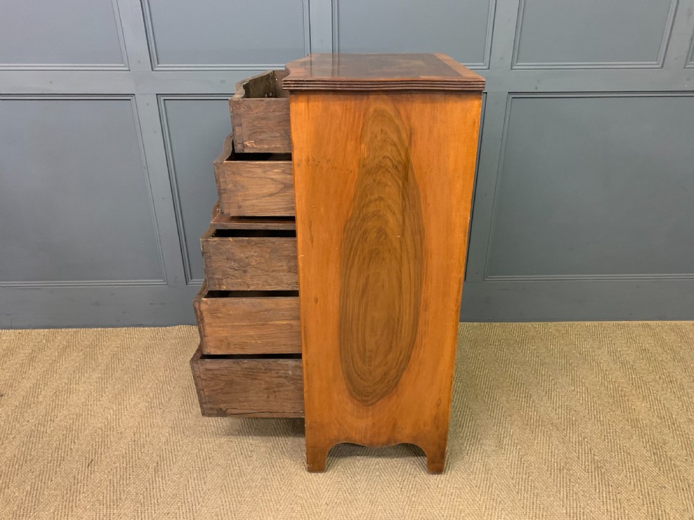 Burr Walnut Serpentine Chest of Drawers View XI