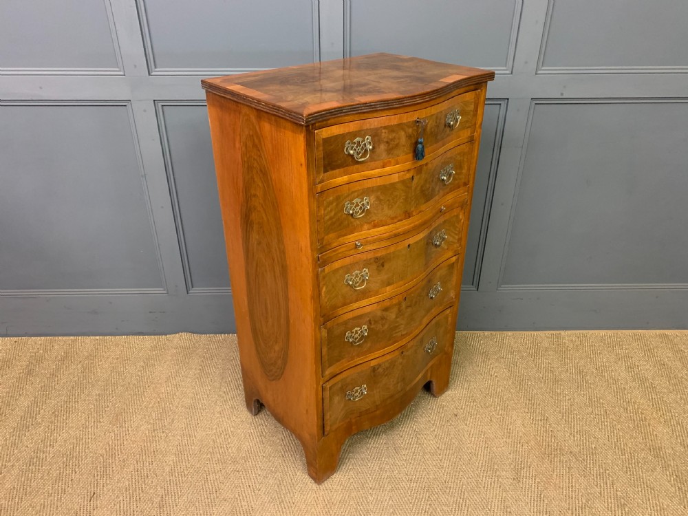 Burr Walnut Serpentine Chest of Drawers View XV