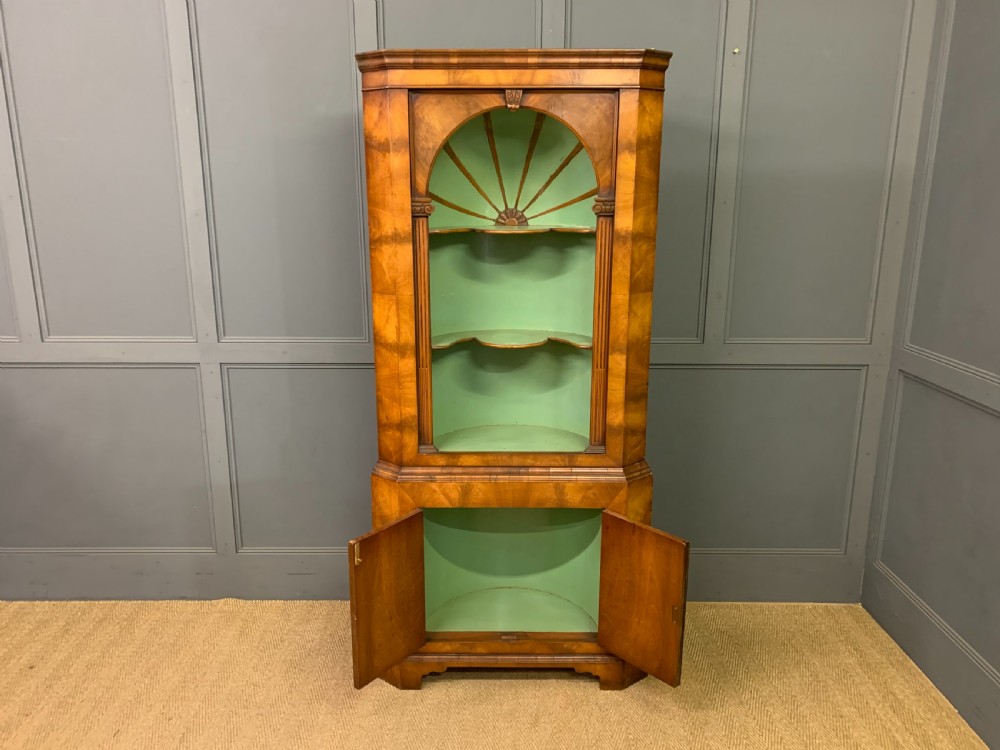 Burr Walnut Corner Cupboard View X
