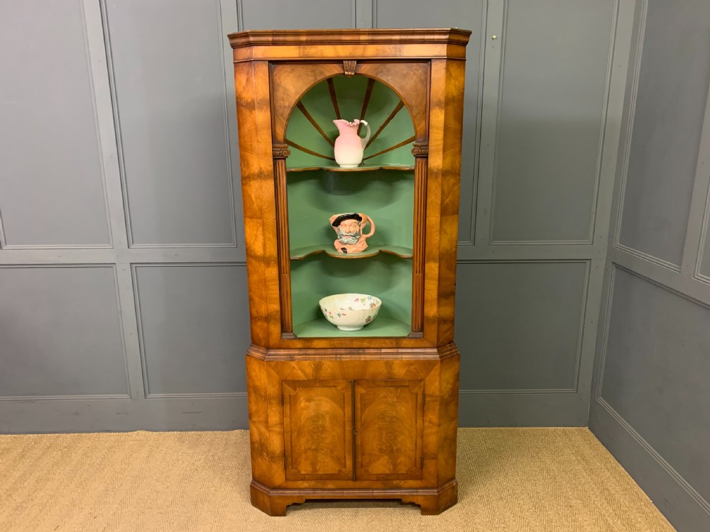 Burr Walnut Corner Cupboard View XIV