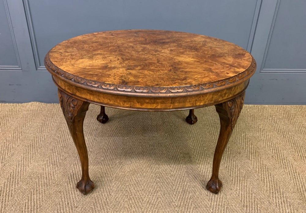 Round Burr Walnut Coffee Table