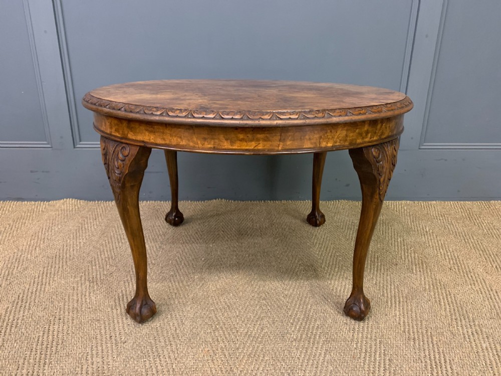 Round Burr Walnut Coffee Table View II
