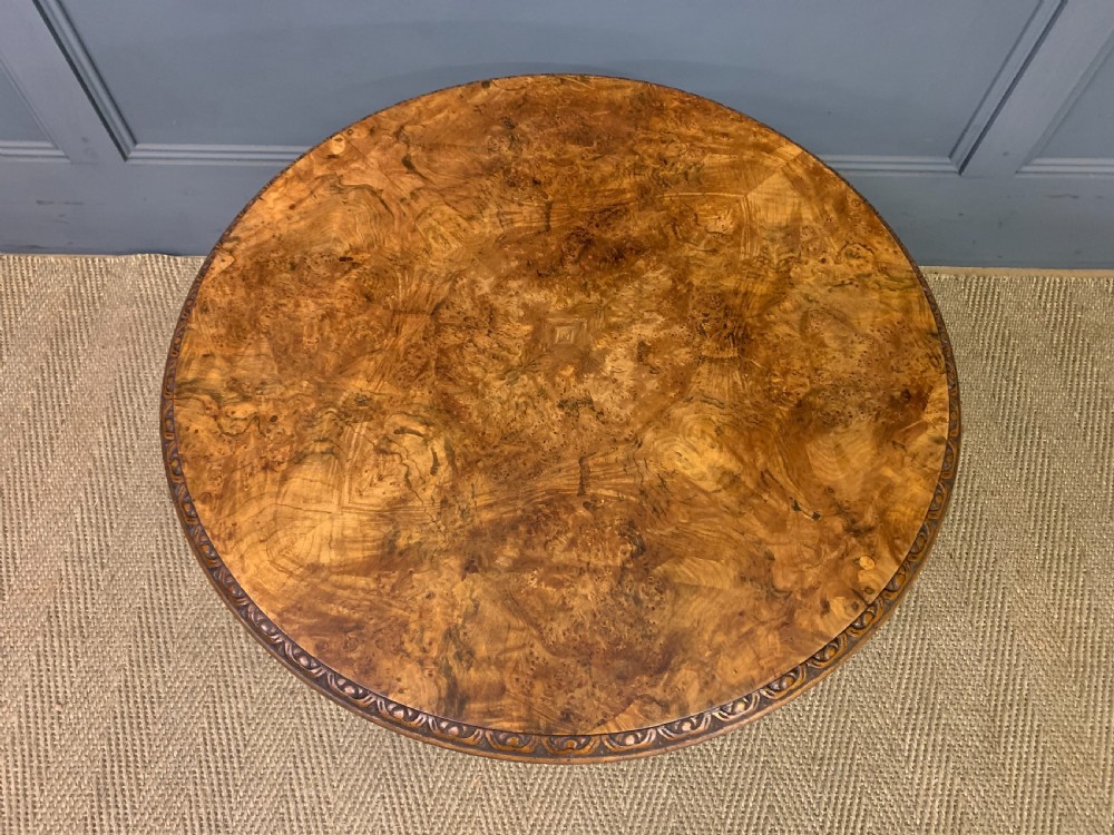 Round Burr Walnut Coffee Table View III