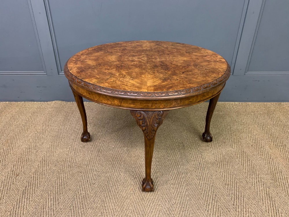 Round Burr Walnut Coffee Table View V