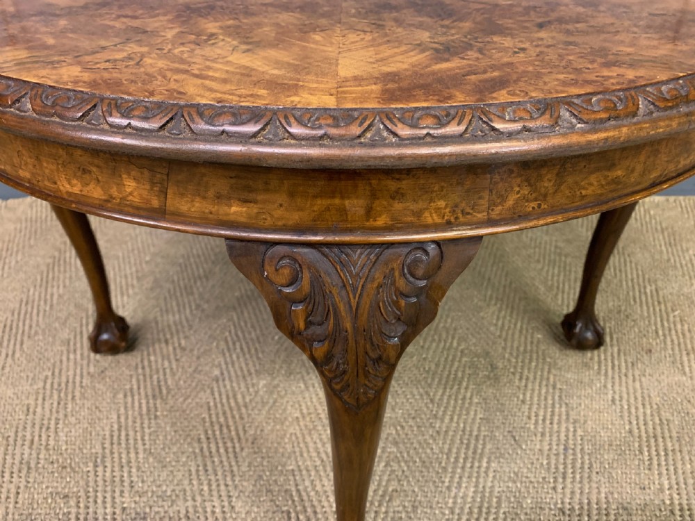 Round Burr Walnut Coffee Table View VI