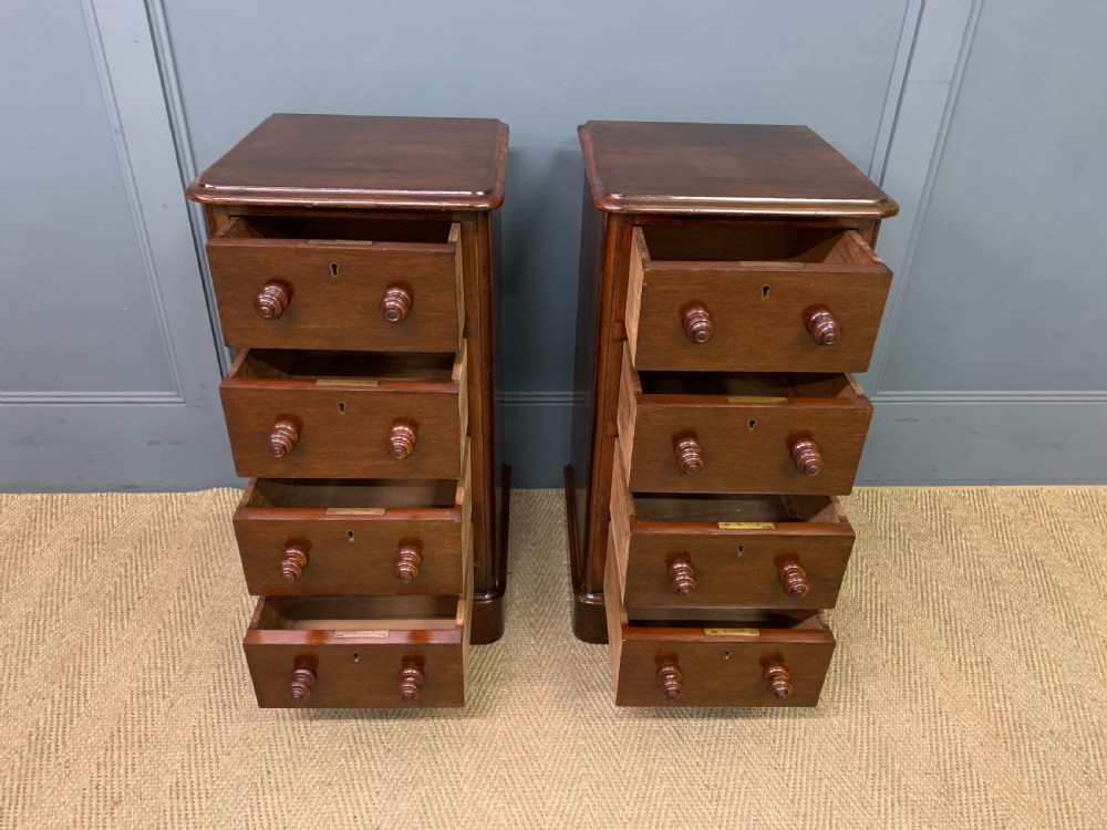 Pair of Victorian Mahogany Bedside Chests View VI