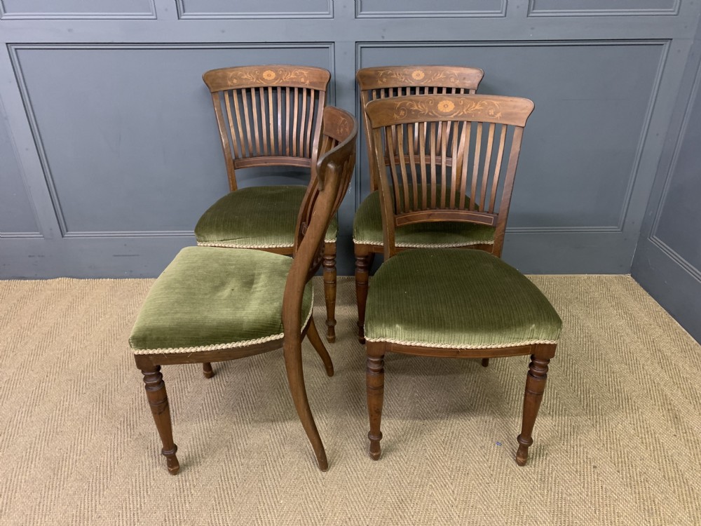 Set of 4 Inlaid Chairs by Maple & Co. View VII