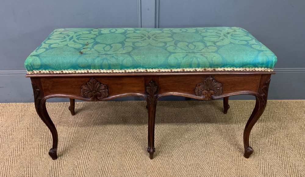 Rococo Style Mahogany Duet Stool
