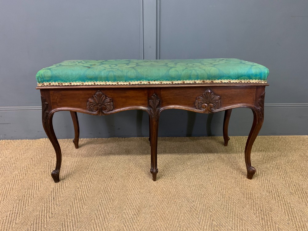 Rococo Style Mahogany Duet Stool View II