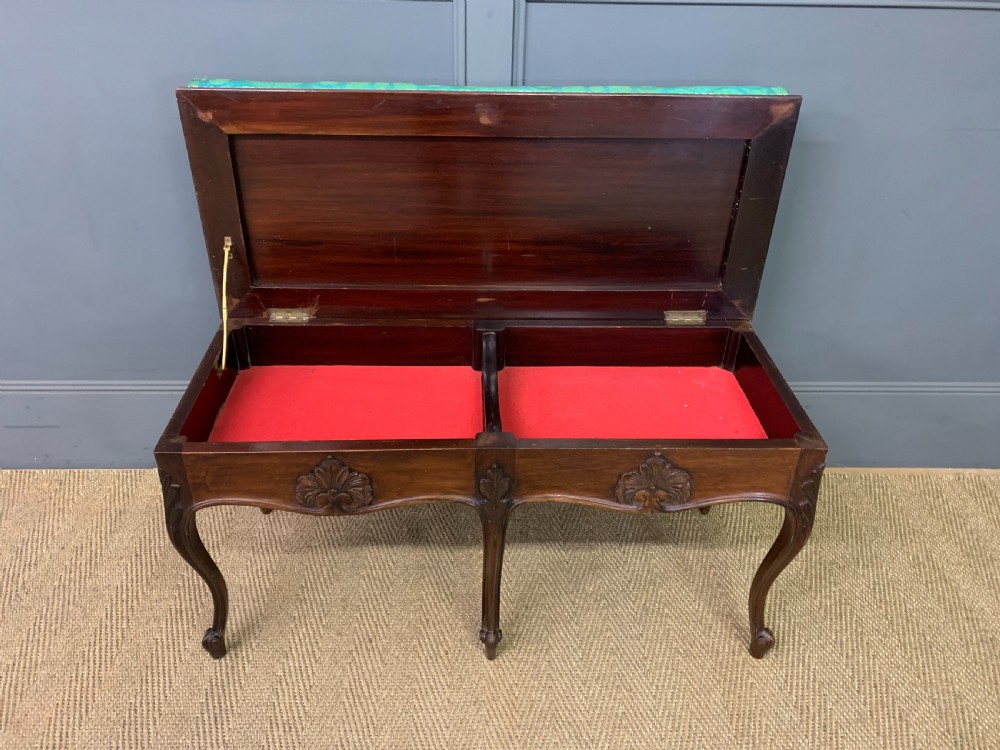 Rococo Style Mahogany Duet Stool View V