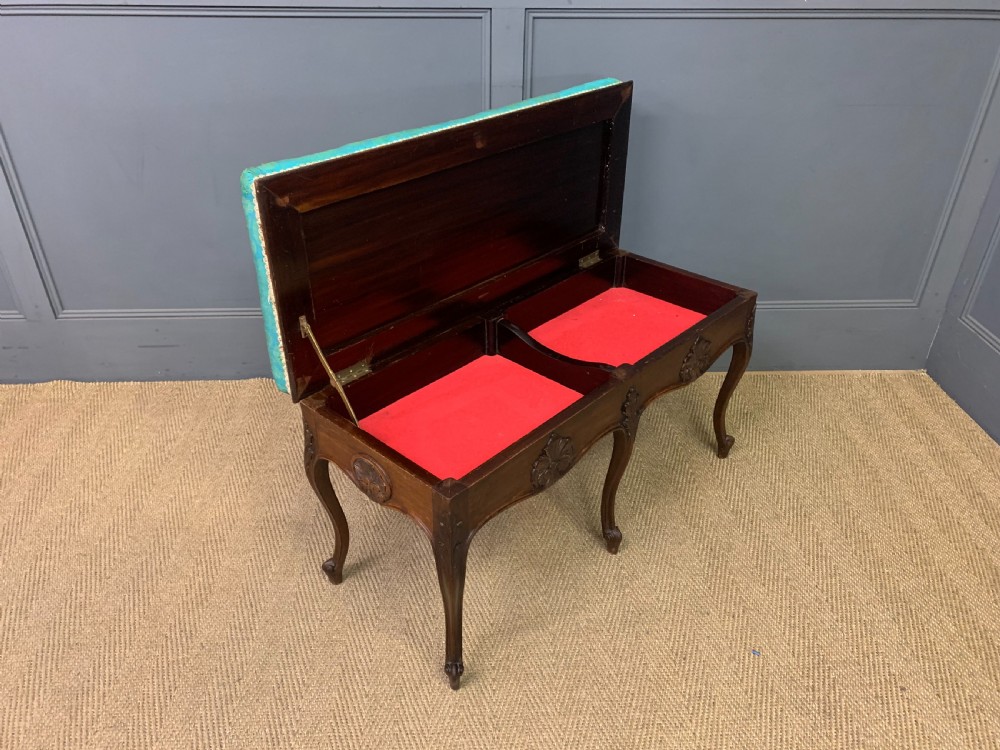 Rococo Style Mahogany Duet Stool View VI