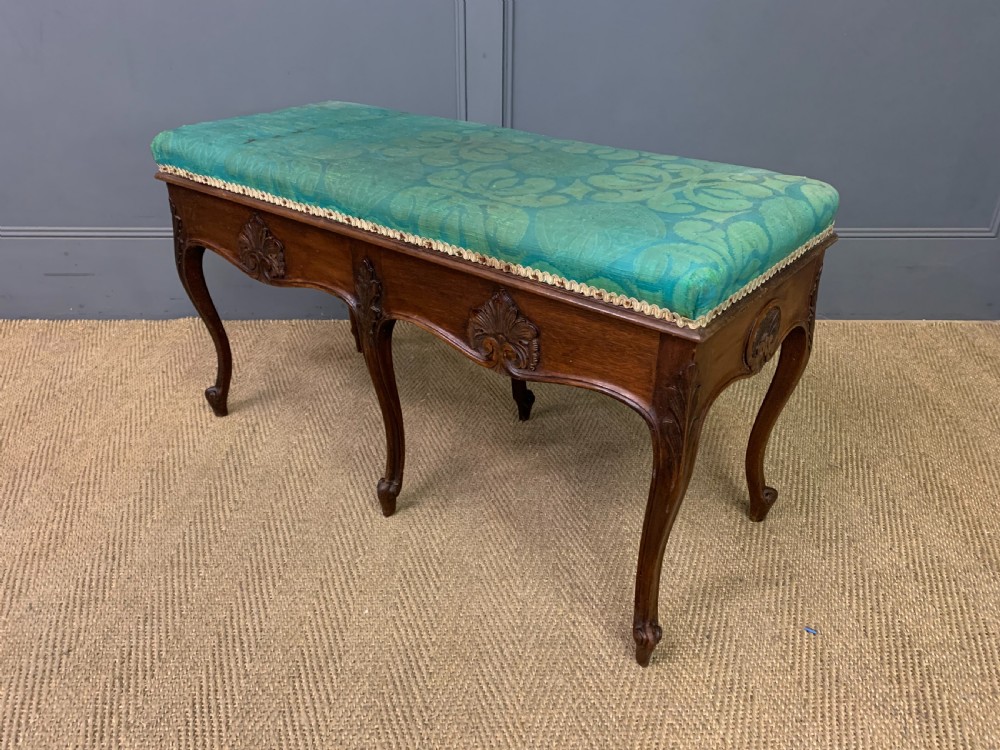 Rococo Style Mahogany Duet Stool View IX