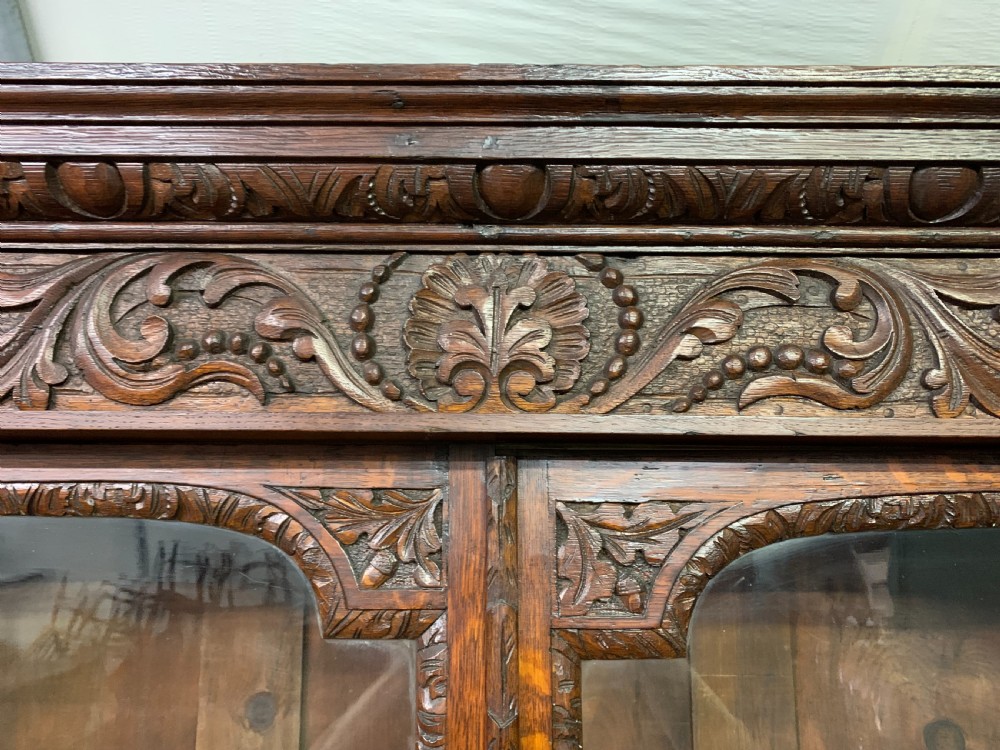 Imposing Carved Oak Bookcase View X