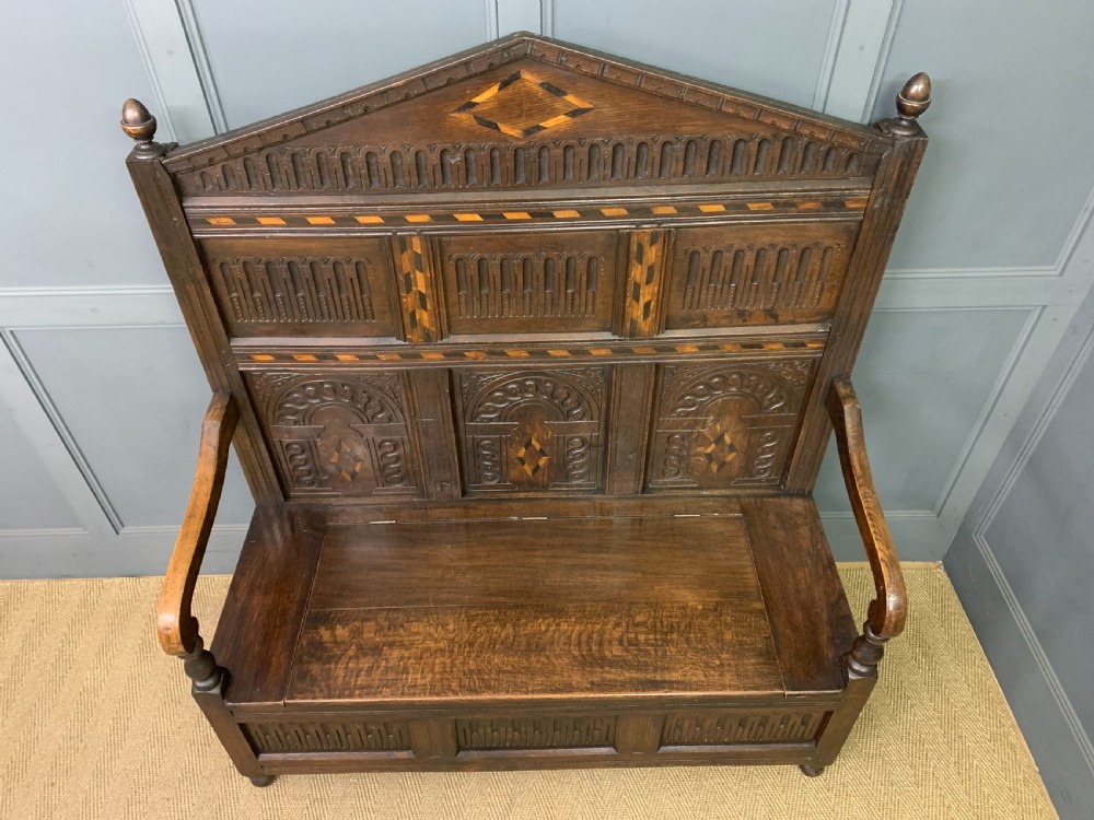 19th Century Oak High Back Settle View VII