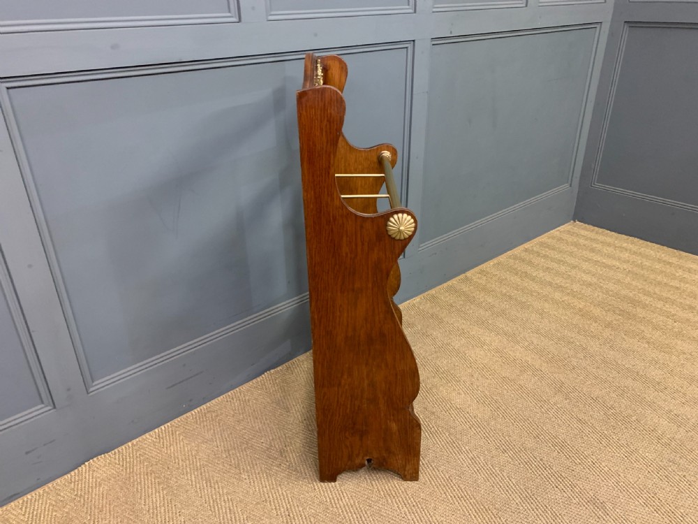 Shoolbred Oak and Brass Stick Stand View VI