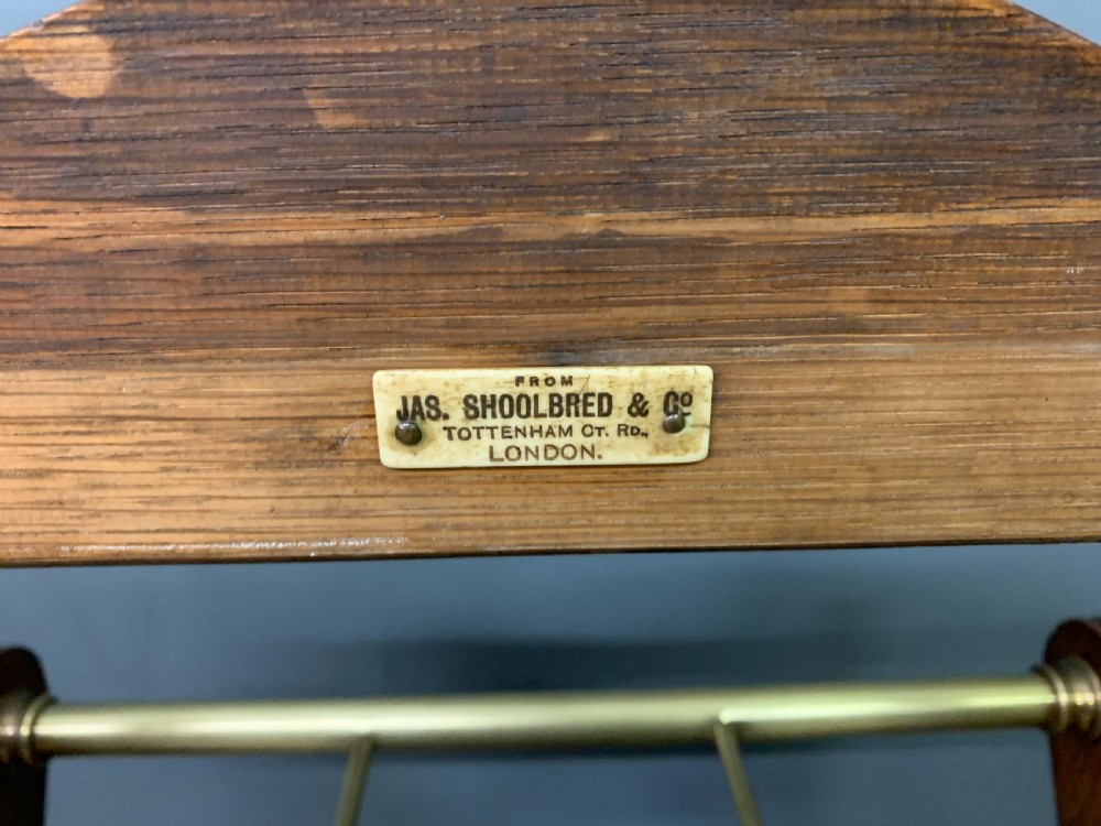 Shoolbred Oak and Brass Stick Stand View IX