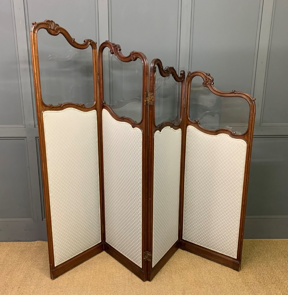 Mahogany 4 Fold Dressing Screen