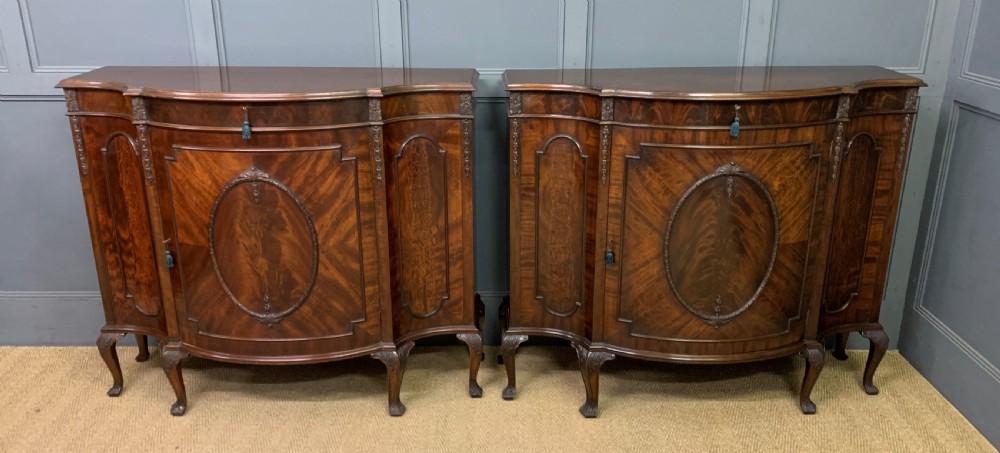 Pair of Flame Mahogany Commodes View II