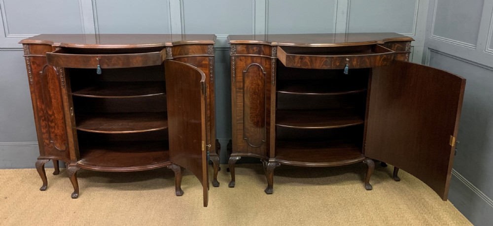 Pair of Flame Mahogany Commodes View IV