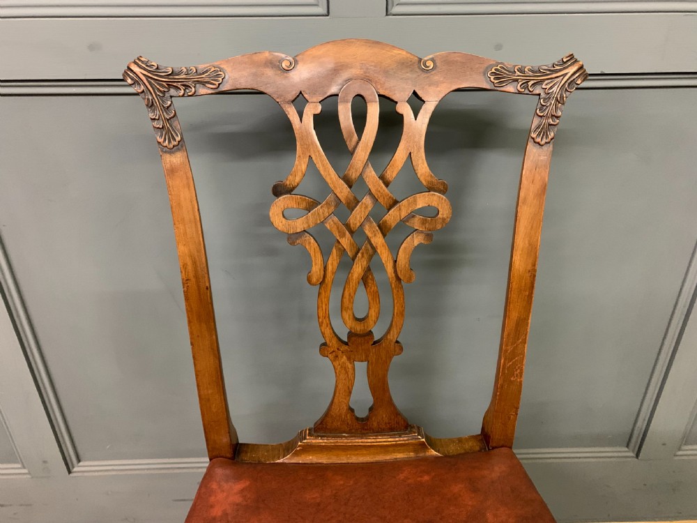 Set of 8 Mahogany Chippendale Style Dining Chairs View V