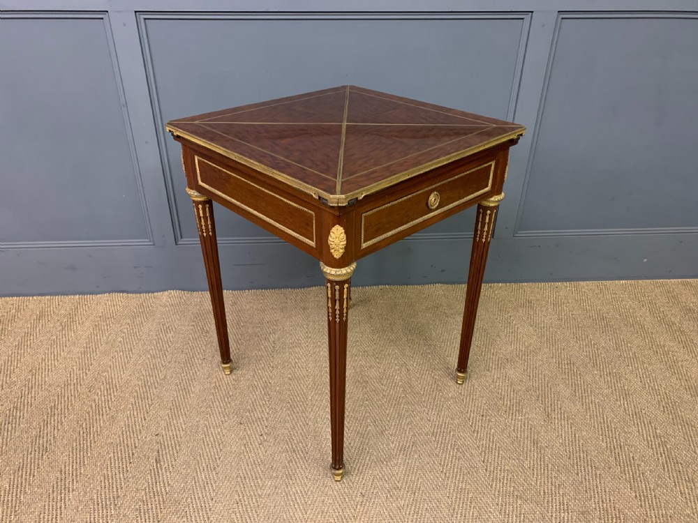 Mahogany Envelope Card Table by Lampre of Paris View VII