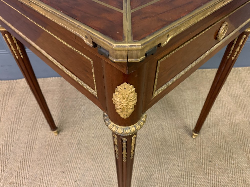 Mahogany Envelope Card Table by Lampre of Paris View VIII