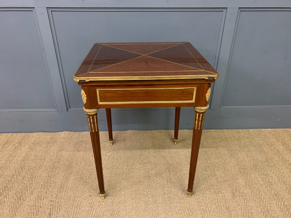 Mahogany Envelope Card Table by Lampre of Paris View XI