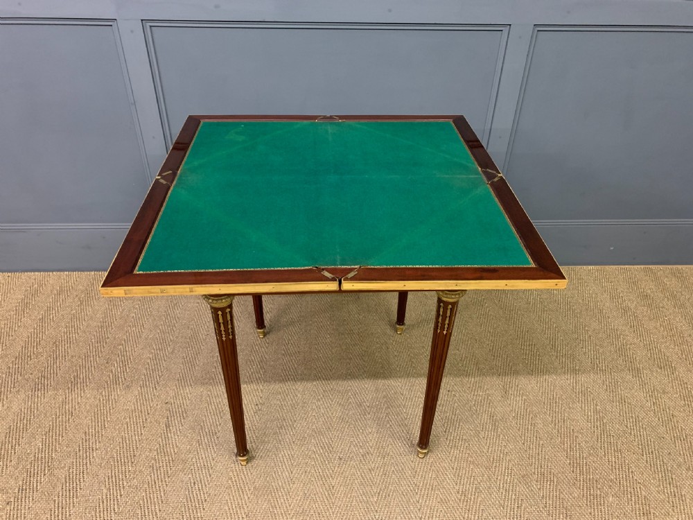 Mahogany Envelope Card Table by Lampre of Paris View XV