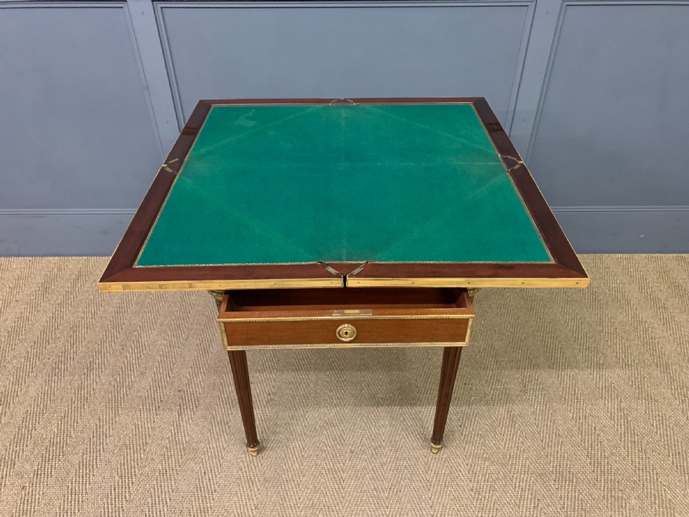 Mahogany Envelope Card Table by Lampre of Paris View XVI