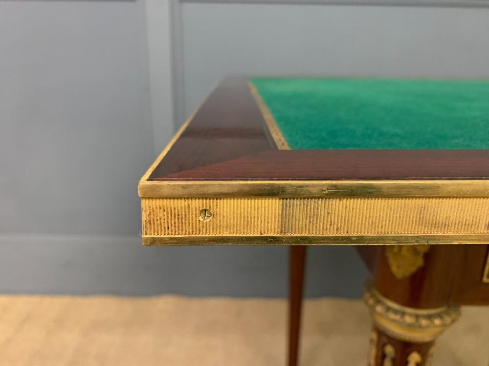 Mahogany Envelope Card Table by Lampre of Paris View XVIII