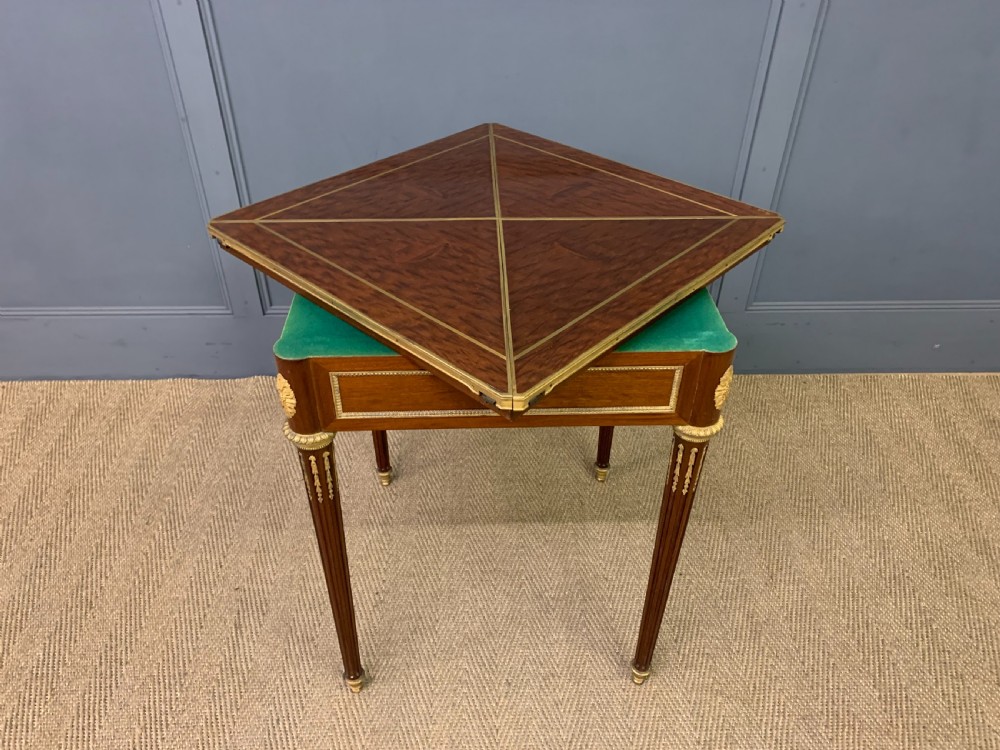 Mahogany Envelope Card Table by Lampre of Paris View XIX