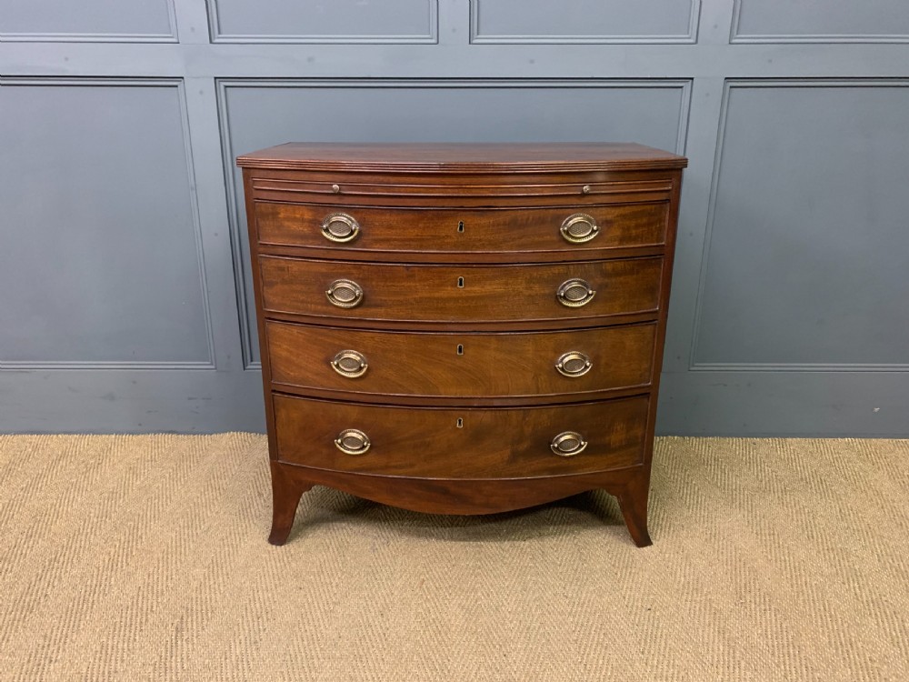 Georgian Mahogany Bow Fronted Bachelors Chest of Drawers View III