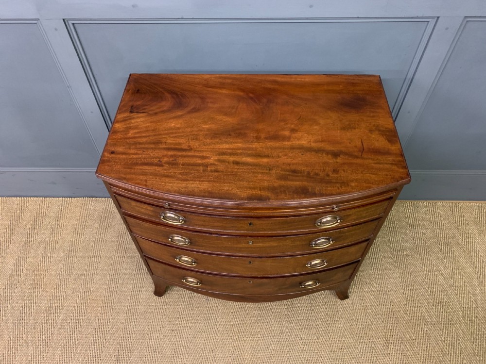 Georgian Mahogany Bow Fronted Bachelors Chest of Drawers View IV