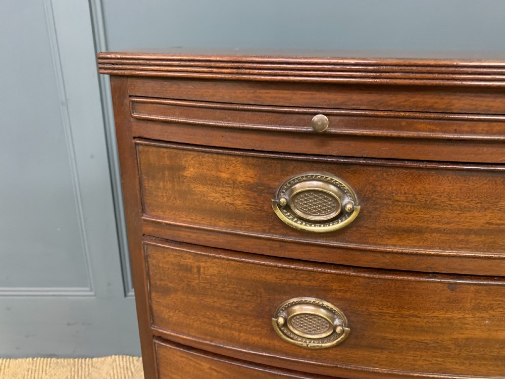 Georgian Mahogany Bow Fronted Bachelors Chest of Drawers View V