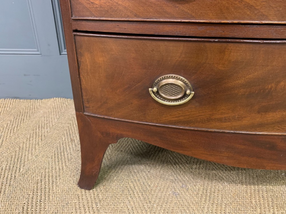 Georgian Mahogany Bow Fronted Bachelors Chest of Drawers View VI