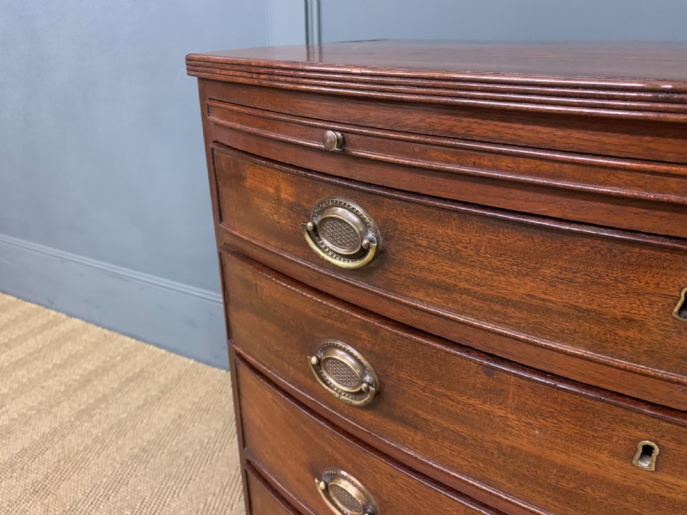 Georgian Mahogany Bow Fronted Bachelors Chest of Drawers View VII